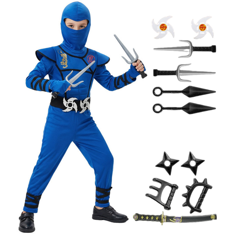 Kids Outdoor Ninja Warrior Course - Costume de Ninja noir et bleu