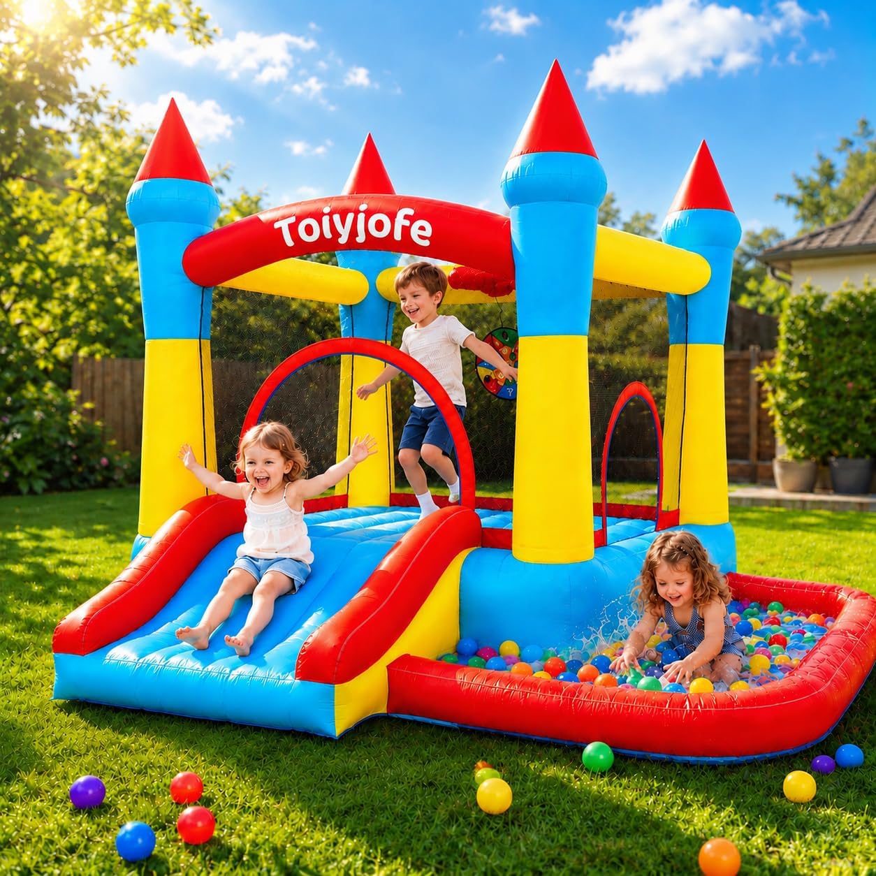 Kids Outdoor Jump House - Château gonflable pour enfants de 3