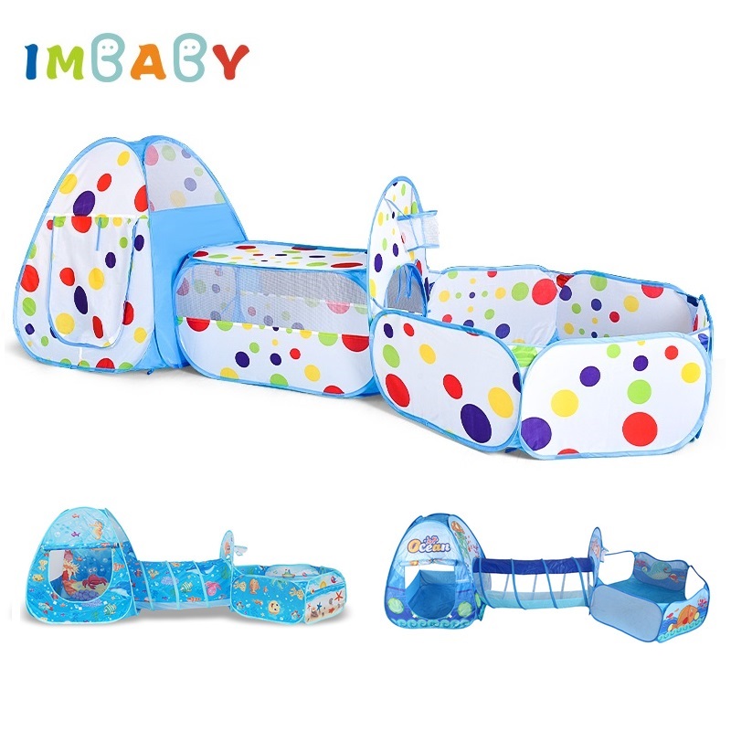 Kids Outdoor Play Tent - IMBABY-Tunnel de Piscine à Balles Pliant