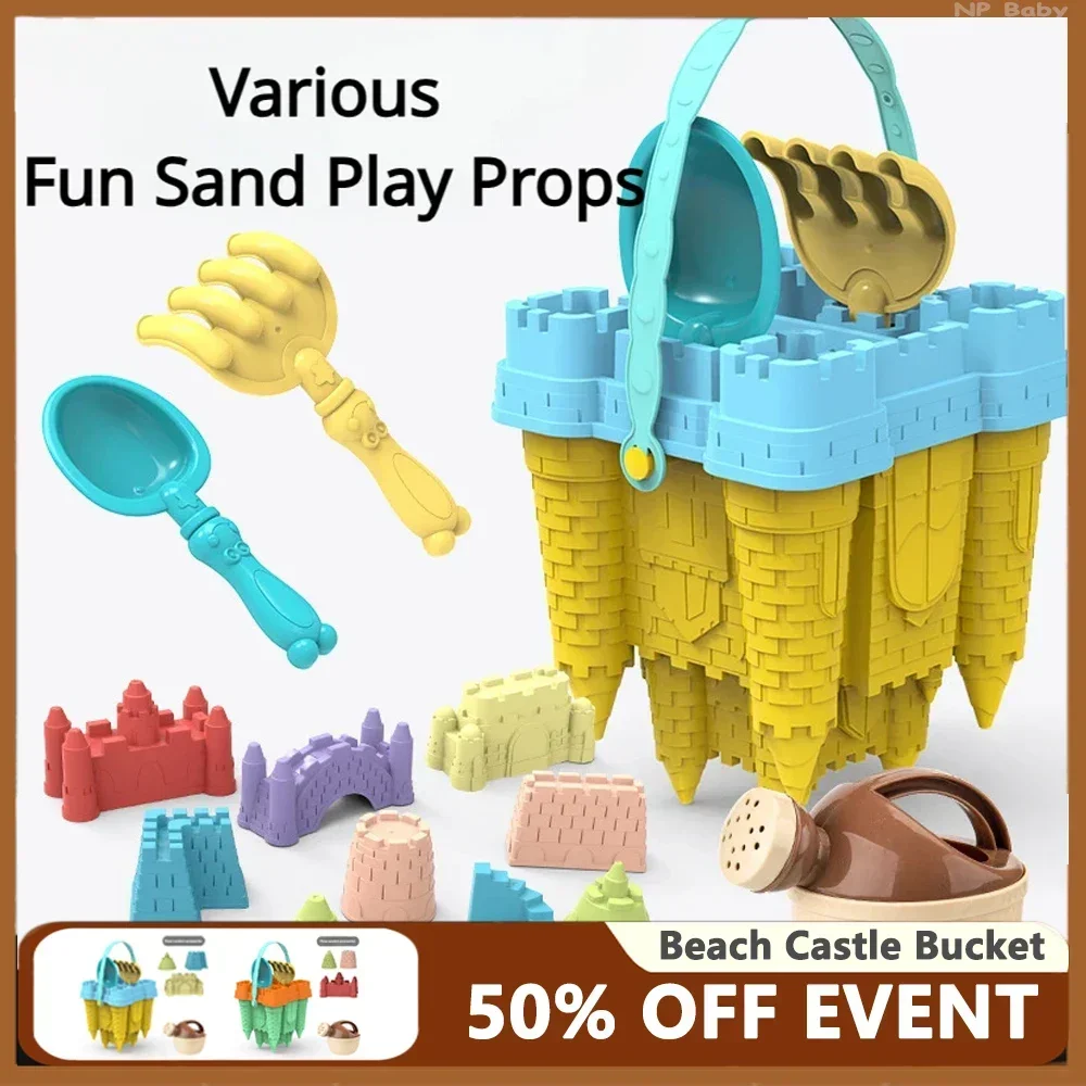 Kids Outdoor Nature Play - Seau de château de plage, cuillère