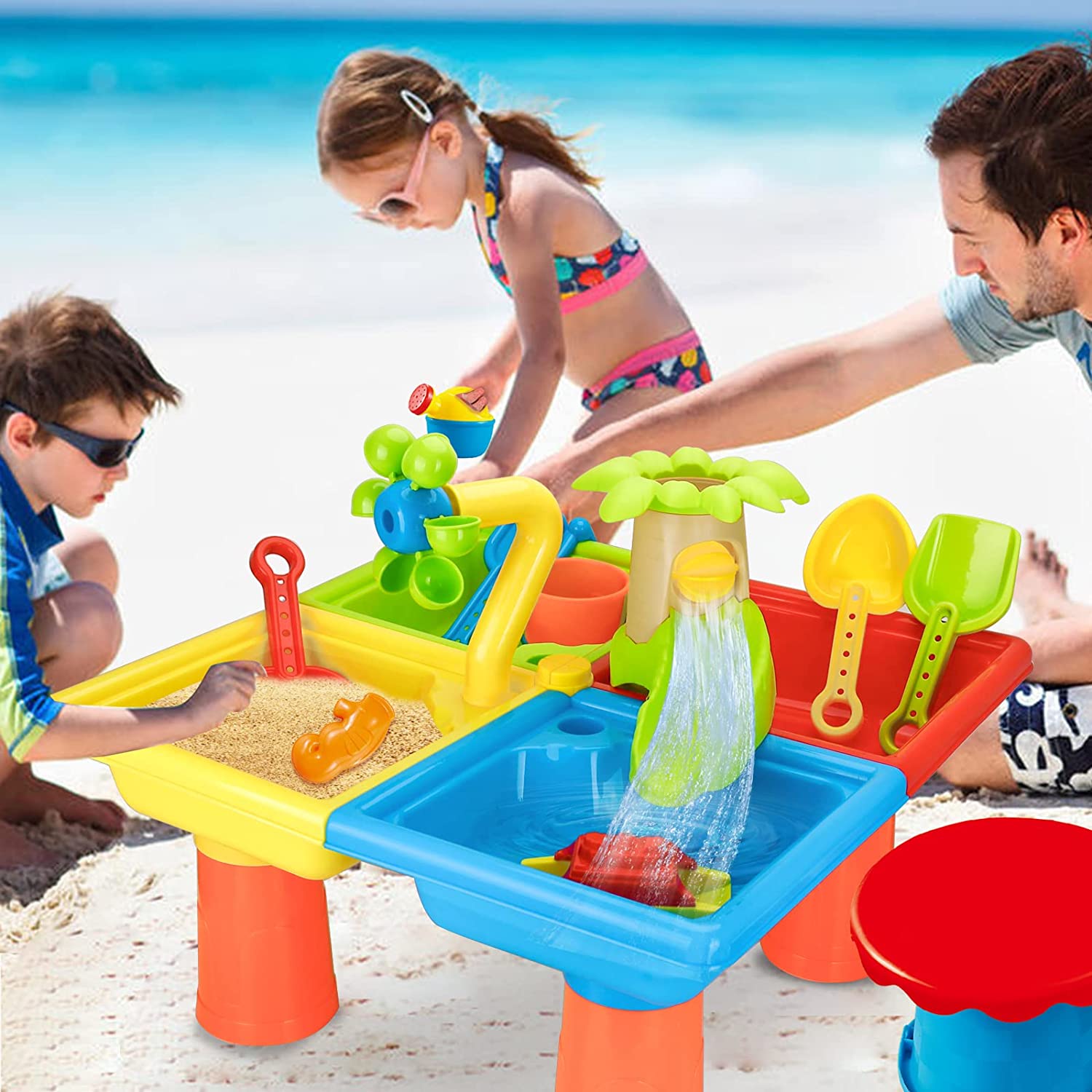 Kids Outdoor Nature Play - Table de plage pour enfants, jouets