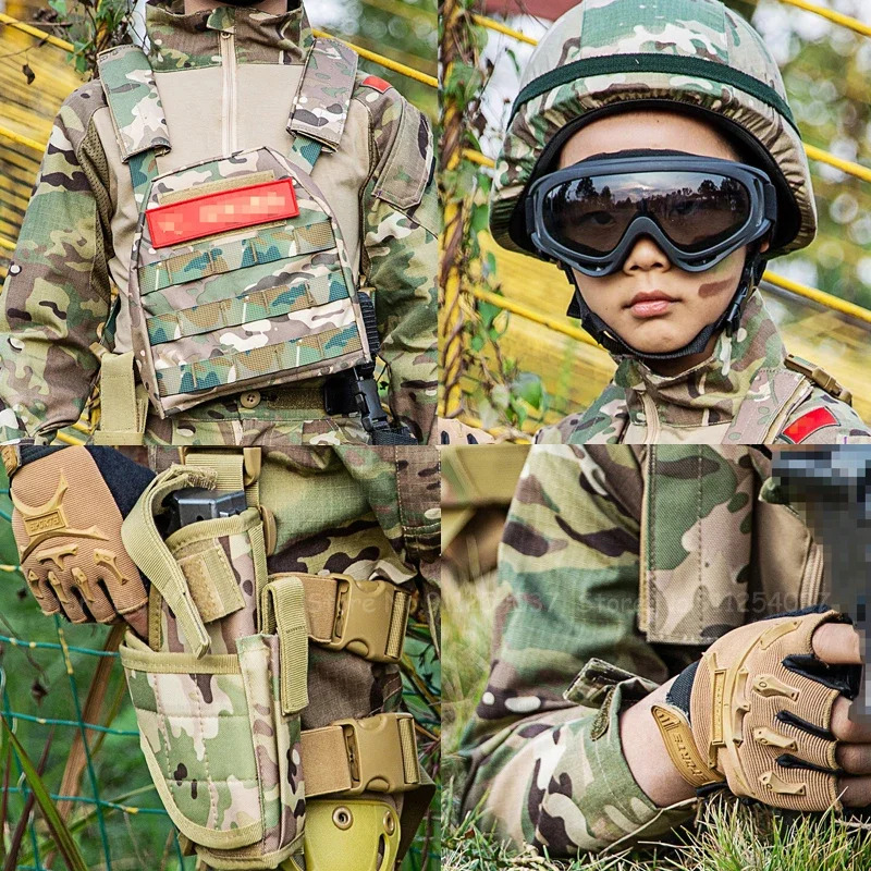 Kids Outdoor Youtube - Combinaison de Camouflage tactique pour enfants,