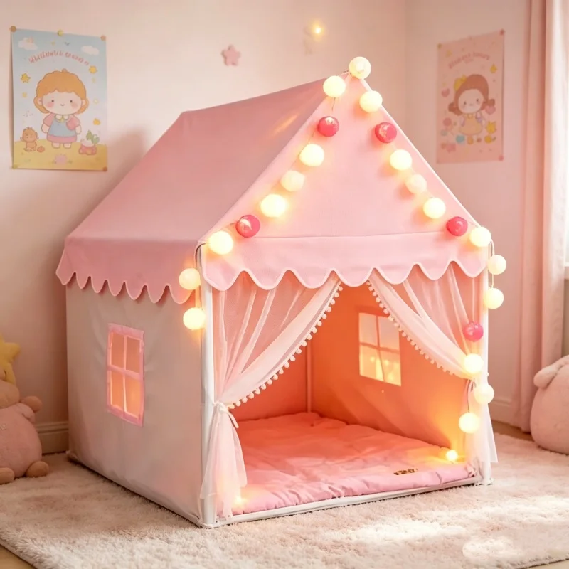 Kids Outdoor Play Tent - Grande tente château de princesse rose