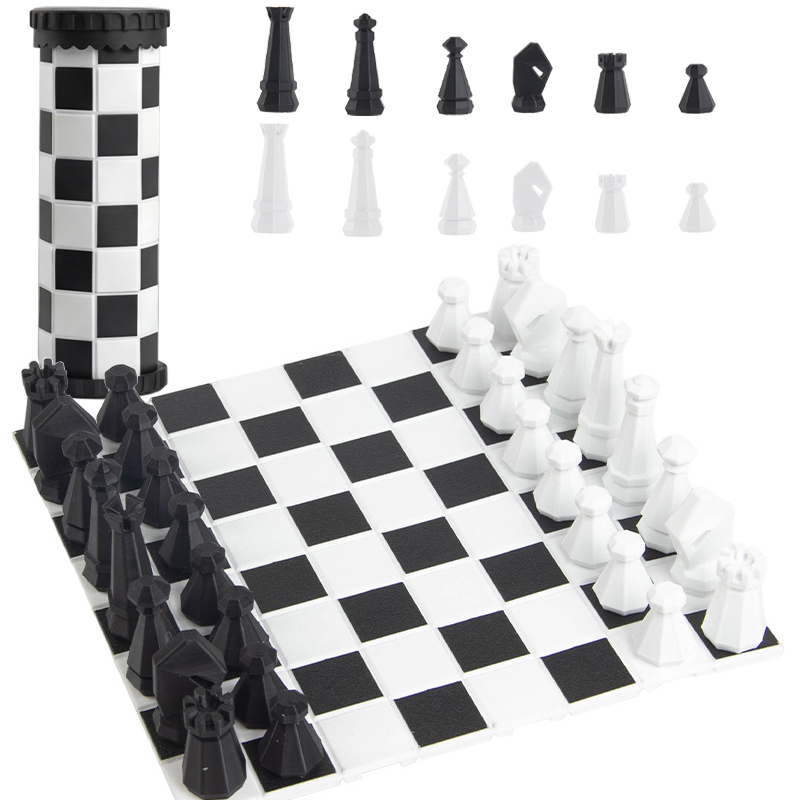 Kids Outdoor Entertainment - Jeu d'échecs portable 2 en 1,