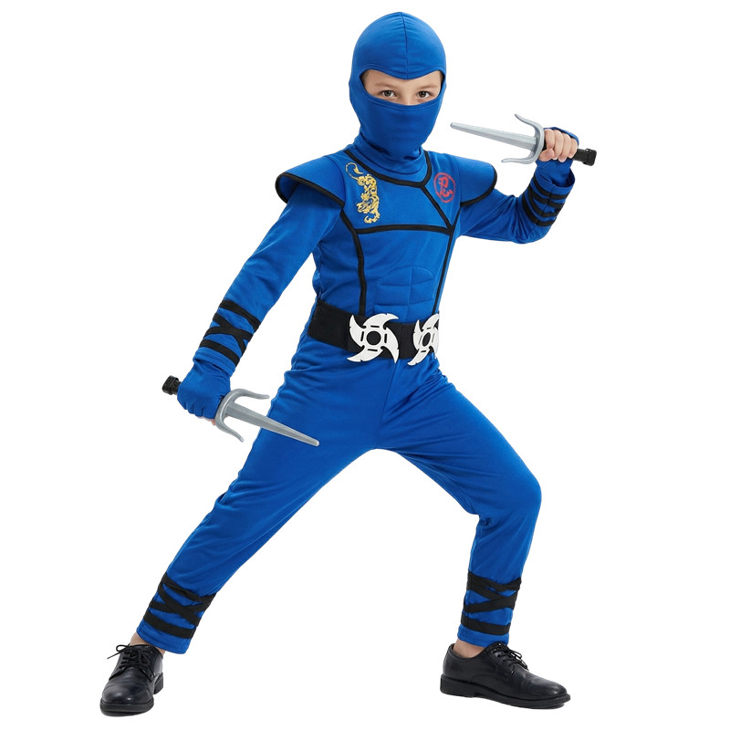 Costume de Ninja noir et bleu  - Kids Outdoor Ninja Warrior Course avis et prix