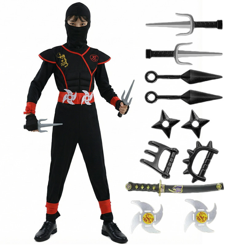 Costume de Ninja noir et bleu  - Kids Outdoor Ninja Warrior Course avis et prix