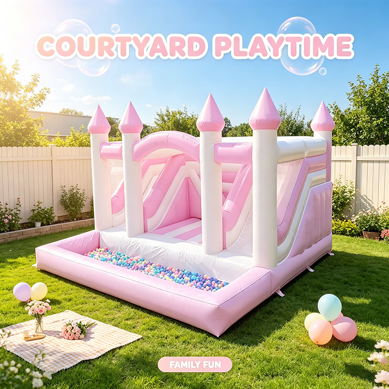 Château gonflable rose de prin - Kids Outdoor Jump House avis et prix